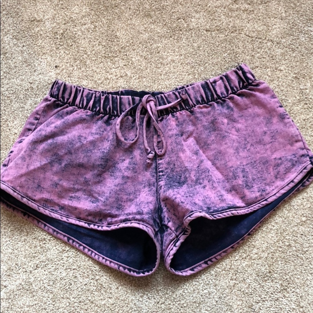 Purple drawstring casual Shorts